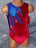Marissa - Red Velvet & Blue Leotard